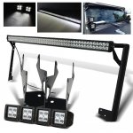 Jeep Wrangler 2007-2016 LED Light Bar and Dual Spot Beam LED Windshield Lights with Mounts