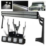 2012 Jeep Wrangler Dual LED Light Bar and Spot Beam LED Windshield Lights with Mounts