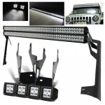 2010 Jeep Wrangler Dual LED Light Bar and Spot Beam LED Windshield Lights with Mounts