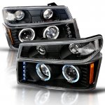 2004 Chevy Colorado Black Halo Projector Headlights and Bumper Lights