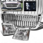 2004 Chevy Silverado 2500 Chrome Vertical Grille and Headlight Conversion Kit