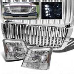 2003 Chevy Silverado 3500 Chrome Vertical Grille and Headlight Conversion Kit