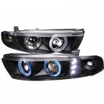 Mitsubishi Galant 1999-2003 Black Halo Projector Headlights with Integrated LED