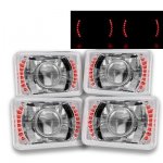 1980 Chevy Caprice Red LED Sealed Beam Projector Headlight Conversion Low and High Beams