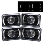 1977 Chevy Caprice White LED Black Sealed Beam Projector Headlight Conversion Low and High Beams