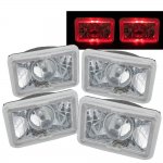 1985 Cadillac Cimarron Red Halo Sealed Beam Projector Headlight Conversion Low and High Beams