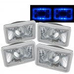 1987 Chevy C10 Pickup Blue Halo Sealed Beam Projector Headlight Conversion Low and High Beams