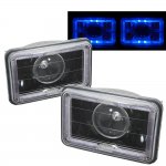 1987 GMC Truck Blue Halo Black Sealed Beam Projector Headlight Conversion