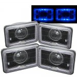 1982 Chevy Celebrity Blue Halo Black Sealed Beam Projector Headlight Conversion Low and High Beams