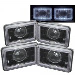 1985 Cadillac Cimarron Halo Black Sealed Beam Projector Headlight Conversion Low and High Beams