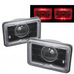 1985 Chevy C10 Pickup Red Halo Black Sealed Beam Projector Headlight Conversion