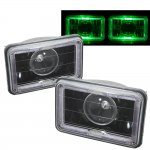 1985 Chevy C10 Pickup Green Halo Black Sealed Beam Projector Headlight Conversion