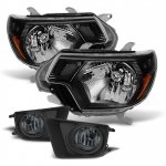 2014 Toyota Tacoma Black Euro Headlights and Smoked Fog Lights