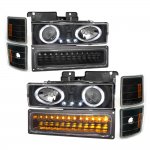 1995 Chevy Tahoe Black Halo Projector Headlights and LED Bumper Lights