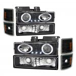 Chevy Silverado 1994-1998 Black Halo Headlights and Bumper Lights