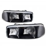 2001 GMC Sierra 2500 Black Euro Headlights