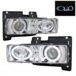 1990 GMC Sierra Clear Projector Headlights with Halo and LED