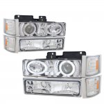 Chevy Suburban 1994-1999 Clear Halo Headlights and Bumper Lights