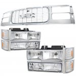 GMC Sierra 2500 1994-2000 Chrome Grille and Headlights Set