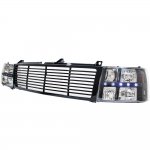 2000 Chevy Silverado Black Grille and Headlights LED DRL