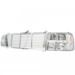 Chevy Suburban 2000-2006 Chrome Grille and Headlights LED DRL