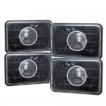 Chevy 1500 Pickup 1981-1987 4 Inch Black Sealed Beam Projector Headlight Conversion Low and High Beams