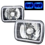 1983 GMC Truck Blue Halo Black Chrome Sealed Beam Headlight Conversion