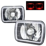 1982 GMC Truck Red Halo Black Chrome Sealed Beam Headlight Conversion