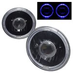1972 Ford F350 Blue Halo Black Sealed Beam Projector Headlight Conversion