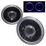 1976 GMC Suburban Blue Halo Black Sealed Beam Projector Headlight Conversion