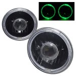 1965 Ford Mustang Green Halo Black Sealed Beam Projector Headlight Conversion