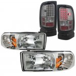 Dodge Ram 1994-2001 Clear Headlights and Smoked LED Tail Lights