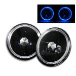 1974 Ford Mustang Blue Halo Black Sealed Beam Headlight Conversion