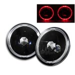 1977 GMC Suburban Red Halo Black Sealed Beam Headlight Conversion