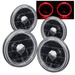 1970 Chevy Impala Red Halo Black Sealed Beam Headlight Conversion Low and High Beams