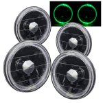 1967 Chevy Bel Air Green Halo Black Sealed Beam Headlight Conversion Low and High Beams