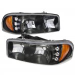 2005 GMC Sierra Black Headlights LED Daytime Running Lights