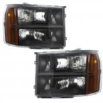 GMC Sierra 2500HD 2007-2014 Black Headlights