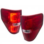 2010 Ford F150 Red LED Tail Lights Clear Tube