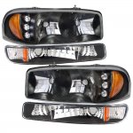 2001 GMC Yukon XL Black LED DRL Headlights and Bumper Lights