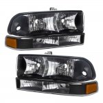 1999 Chevy S10 Pickup Black Headlights and Bumper Lights