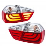 2008 BMW E90 Sedan 3 Series Tube LED Tail Lights Red Clear