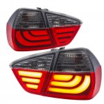 2006 BMW E90 Sedan 3 Series Tube LED Tail Lights Red Smoked