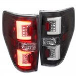 2011 Ford F150 Black LED Tail Lights Clear Tube