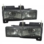 Chevy 1500 Pickup 1988-1998 Smoked Euro Headlights