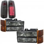 1994 GMC Yukon Smoked Headlights and LED Tail Lights