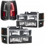 1999 GMC Sierra 3500 Black Headlights and Custom LED Tail Lights
