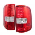 2007 Ford F150 Red and Clear LED Tail Lights