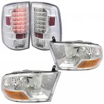 2012 Dodge Ram 3500 Chrome Headlights and LED Tail Lights