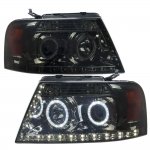 2004 Ford F150 Smoked Projector Headlights Halo LED DRL